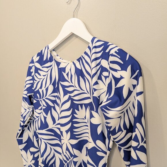 Kate Spade Women One-piece Long Sleeve Rash Guard Blue Berry Swimwear - Size S - Picture 3 of 8